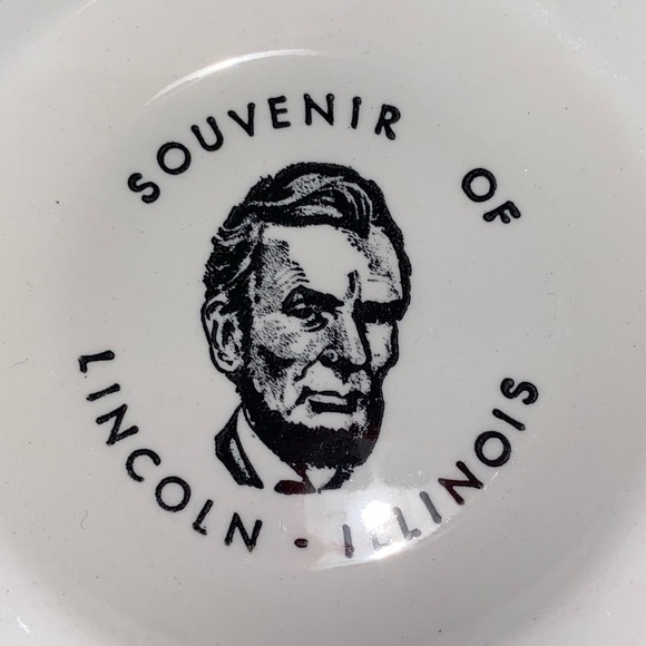 🚬50’s Vintage Abraham Lincoln Ashtray 5.25” Porcelain Souvenir Stetson’s F. O. - Picture 11 of 11
